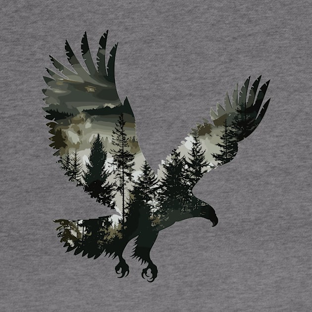 Majestic Forest Nature Eagle Silhouette by DefineWear